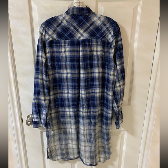 Zara blue button down shirt dress small - Picture 2 of 3